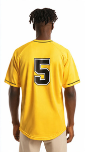 100% Polyester Mesh Baseball Jersey Men's Button <b>Up</b> Baseball Shirts V-Neck Personalized Youth Softball Jersey Shirts Men - Product Image 2