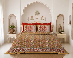 Parure de lit en coton doux style Cottagecore à motifs floraux avec drap plat et taies d'oreiller imprimées - Product Image 3
