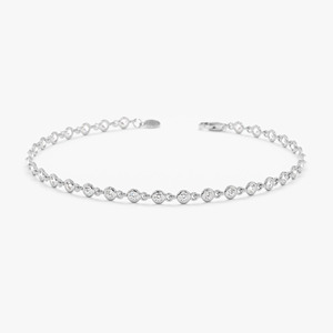 Bracelet tennis de luxe pour femme en or jaune serti de diamants de laboratoire taille brillant rond - Product Image 3