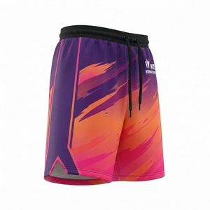 Shorts de basketball sportifs pour hommes WIZE INTERNATIONAL, impression par sublimation, séchage rapide, cordon de serrage, taille mi-haute - Product Image 3