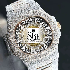 Reloj de Cuarzo con Cristal de Zafiro y Acero Inoxidable Estilo Hip Hop para Hombre, con Diamantes Brillantes, Cronógrafo, Regalo Empresarial - Product Image 1