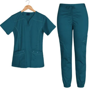 Women's Nurse Medical <b>Scrub</b> <b>Top</b> V-Neck Short Sleeves Polyester/Rayon/Spandex Woven Fabric Comfortable-Fit Quick-Dry Wrinkle OEM - Product Image 4