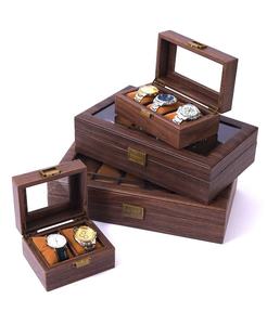 Boîte de rangement pour montres en bois avec couvercle en verre, anti-poussière, présentoir multi-emplacements pour accessoires de vitrine de vente au détail - Product Image 5