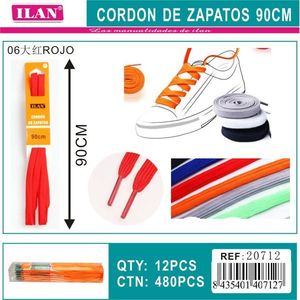 Ilan Shoelace 90 Cm Red Flat <b>Lace</b> For Sneakers - Product Image 3