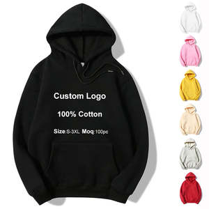 Sudaderas con Capucha para Hombre 100% Algodón al por Mayor, Sudadera con Capucha de Forro Polar con Logotipo Personalizado en la Parte Delantera, Sudadera con Capucha de Diseño para Hombre - Product Image 1