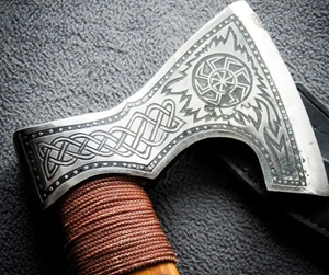 LEGACY BLADES Handmade Tomahawk <b>Axe</b> With Engraved Steel Head And <b>Wood</b> Handle For Outdoor Survival Use - Product Image 2