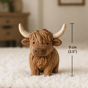 Escultura de Toro de Madera Hecha a Mano, Figura de Animal Tallada, Decoración Rústica para Mesa, Adorno para Sala de Estar - Product Image 3