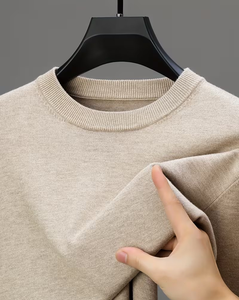 <b>Men's</b> <b>Crew</b> <b>Neck</b> Terry Woven Pullover Solid Color Casual Sweatshirt Oversized Fit Breathable Winter Wear Polyester Custom Brand - Product Image 3