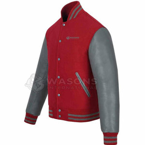 <b>Neutral</b> Style School Fashion Letterman Jacket Leather Sleeves And Contrast Color Sleeves Style - Product Image 2