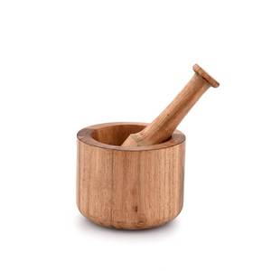 Wooden Herb Pulverizer Mortar Pestle Bowl Handmade Natural <b>Grinding</b> Tool for Seasonings Dry Ingredients NEHA ENTERPRISES Model - Product Image 1