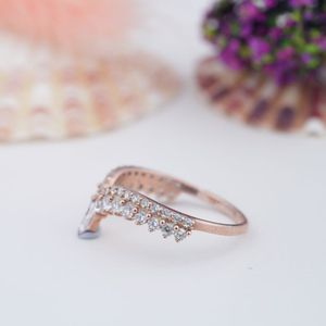 Couronne de reine en argent S925 plaqué or 14 carats pour alliance de mariage certifiée avec bande de diamants Moissanite pour femme, élégante et luxueuse - Product Image 2