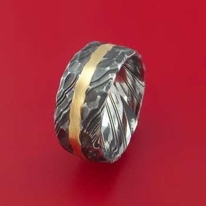 Bague en laiton forgé incrusté de damas de haute qualité à prix bas pour hommes et femmes, nouveaux modèles de bagues en damas - Product Image 2