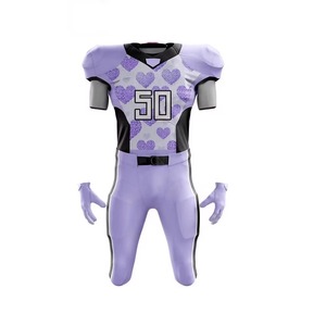 Ensemble d'uniformes de football américain respirants et personnalisés, maillot et pantalon entièrement sublimés, haute résistance, évacuation de l'humidité, vêtements de sport d'équipe - Product Image 2