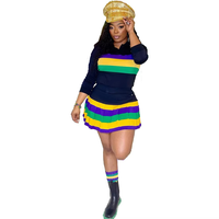 Survêtement court à capuche pour femme, en tricot blanc et noir, 100% coton respirant, décontracté, été, Mardi Gras