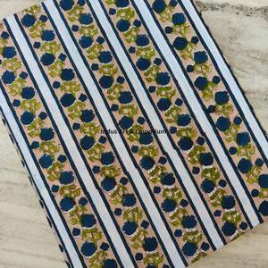 Tela de Algodón Cambray Estampada a Bloques 60x60, Tela de Algodón con Estampado Tradicional Jaipuri - Product Image 4