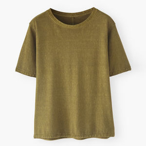 Camisetas de algodón de peso pesado a precio económico, camisetas lisas de manga corta para mujer, transpirables, ajuste ceñido 2026 - Product Image 5