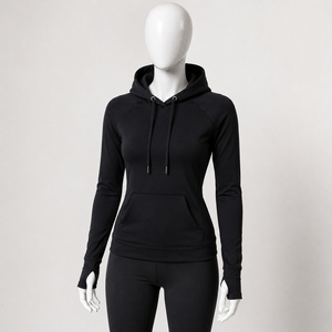 <b>Long</b> Sleeve Hooded Drawstring Winter Top Selling Fashion Lady Fleece <b>Women</b> Plain <b>Hoodies</b> <b>Women</b> Plain Hoodie Purple Casual - Product Image 4