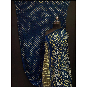 Sari en soie Gajji Bandhani de créateur, soie douce, tenue ethnique traditionnelle, vente en gros - Product Image 1