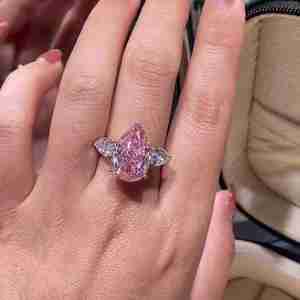 Anillo de Compromiso Vintage con Diamante Rosa en Forma de Pera de 6 Quilates, Cultivado en Laboratorio, VS1, Oro de 14K, Certificado IGI, Chapado en Rodio - Product Image 4