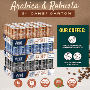 เครื่องดื่มกาแฟโรบัสต้า250มล.-vinut Vietnam, Non-GMO, ปราศจากนม, ปราศจากกลูเตน, ฉลากส่วนตัว, ตัวอย่างฟรี, ราคาตรงจากโรงงาน