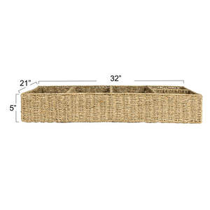 Plateau sectionnel en jonc de mer tissé à la main naturel pour cuisine et salle à manger Organisation Camping Accessoire de cuisine - Product Image 4