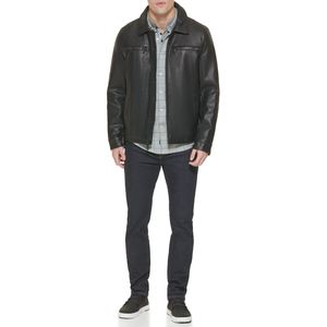 Veste en cuir de haute qualité, véritable peau d'agneau, directement de l'usine, grande taille, fermeture éclair, veste en cuir tendance pour hommes, manteaux en cuir - Product Image 3