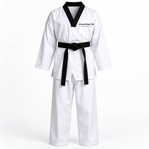 Uniforme de Taekwondo para Adultos Khawaja Rafique Ullah Enterprises, Dobok con Cinturón Negro, Algodón Transpirable, Unisex, Precio al por Mayor, Personalizado - Product Image 1