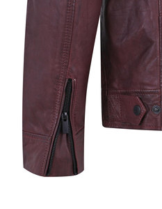 Hot Selling Men's Slim High Street Leather Jacket with Stand Collar Canvas Fabric Front Logo Winter Streetwear - Product Image 4