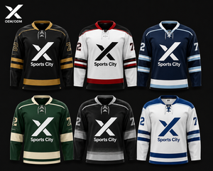 Camisetas de Hockey sobre Hielo X Sports City, Cuello en V, Sublimadas, Transpirables, de Secado Rápido, 100% Poliéster, para Hombre Adulto, Sin Mangas, OEM/ODM - Product Image 1