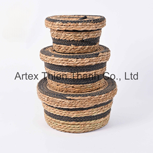 Best Selling Braided Water Hyacinth <b>Basket</b> Handmade Woven <b>Storage</b> Organizer for Home Decor OEM Supplier Export - Product Image 1