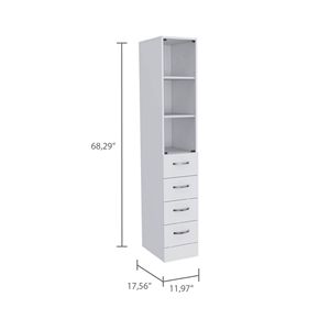 Oregon 2-Piece White Bathroom <b>Set</b> Including Magna <b>Linen</b> Cabinet and Savona Medicine Cabinet <b>Linen</b> Medicine Storage Solution - Product Image 6