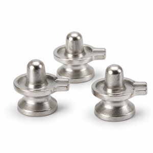 Juego de 3 Lingams de Shiva de Plomo Mercurio |   Ídolo hindú de Pooja tallado a mano en piedra preciosa |   Estatua Ritual - Product Image 1