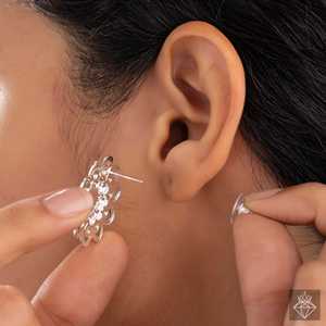 PRAO Floral Fantasy Oxidised <b>Fine</b> <b>Stud</b> <b>Earrings</b> Elegant and Stylish - Product Image 3