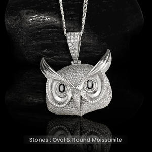 Luxury Bird Face Pendant In 925 Sterling Silver With VVS Moissanite Diamond Hip Hop Jewelry - Product Image 1