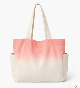 Sac de plage personnalisé avec dégradé de couleurs, nouveau design, sac à main cadeau pour femme, ambiance estivale, sac fourre-tout en toile de coton pour la plage - Product Image 3