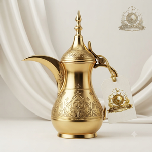Cafetera Árabe Dorada con Patrones Tradicionales, Dallah, Servidor de Té Islámico de Metal, Jarra de Lujo de Oriente Medio - Product Image 4