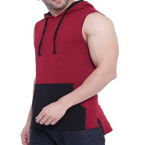 Venta al por Mayor de Ropa EXORO, Sudadera con Capucha sin Mangas para Hombre, Personalizable con Logotipo, para Gimnasio, de Algodón, Poliéster y Felpa, de Secado Rápido y Ligera - Product Image 6