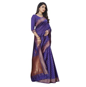 Sari de Seda Banarasi de Alta Calidad para Mujer, Ideal para Bodas, Recepciones y el Festival Diwali, Disponible a un Precio Accesible - Product Image 4