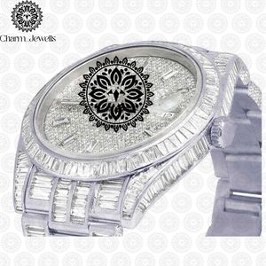Reloj de Lujo para Hombre con Caja de Acero Inoxidable, Movimiento Mecánico Analógico, Detalles de Diamantes, Cierre Oculto con Botón, Correa de 20 mm, 40 mm - Product Image 5