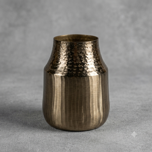 Handcrafted Modern Metal Tabletop <b>Vase</b> Lightweight High Quality Flower Pot with Hammered Finish Holds Water for Home Hotel <b>Decor</b> - Product Image 2
