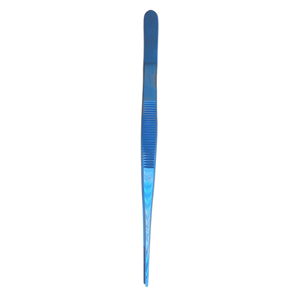 Blue Stainless Steel Chef Tweezers Used for Chef Plating and Useful for Chef Straight Fine Precision Food Plating and Garnishing - Product Image 4