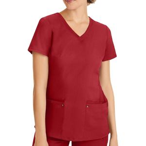 New Fashion Womens <b>Scrub</b> <b>Tops</b> Comfortable To Wear Breathable Plus Size Customized Color Logo OEM Service Hospital <b>Scrub</b> - Product Image 5