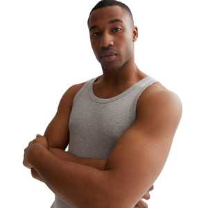 Camiseta sin mangas deportiva para hombre, transpirable, ecológica, de secado rápido, antiencogimiento, de punto, con bolsillo, tela de poliéster/algodón - Product Image 4