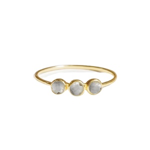 925 Silver Three-Stone Quartz Gemstone <b>Ring</b> – 5mm <b>Crystal</b> Eternity Band | Birthstone <b>Rings</b> Wholesale - Product Image 1