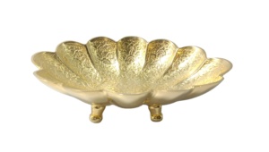 Cuenco para servir chapado en oro de 24 quilates, cuenco de fruta seca de Metal de diseño único para postres, cenas o fiestas - Product Image 2