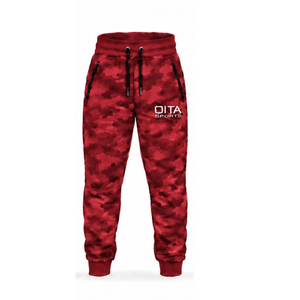 Unisex Dark Crimson <b>Red</b> Camouflage Tracksuit Full Zip <b>Hoodie</b> with Drawstring Jogger Pants Two Piece Casual Athletic Streetwear - Product Image 2