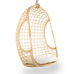 Fauteuil suspendu d'extérieur en rotin, chaise suspendue en bois pour jardin, véranda, terrasse - Product Image 1