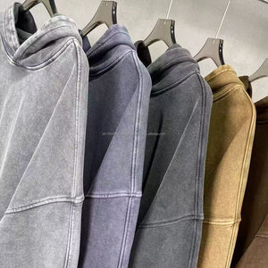 High Street Loose ins chaqueta retro Sudadera con capucha vintage lavado casual hombres y mujeres Sudadera con capucha de peso pesado - Product Image 6