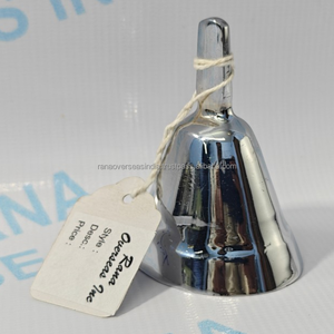 Campana de Mano Exclusiva de Latón con Acabado Plateado, Campana Decorativa de Metal de Lujo para Decoración del Hogar, Regalo Espiritual - Product Image 6