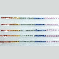 Saphirs naturels multicolores de 2 mm et 4 mm, taillés en baguette, qualité AAA++, certifiés IGI, en bandes, faits à la main en Inde